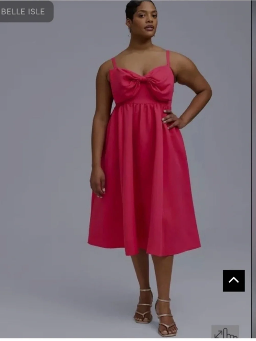 torrid Vibrant Pink Tie-Front Midi Dress - Picture 2 of 4